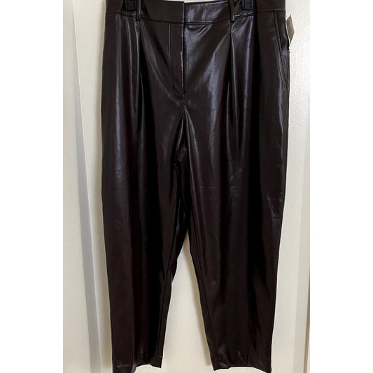 MAX STUDIO Brown Faux Leather Pants - Sz. Large (NWT)