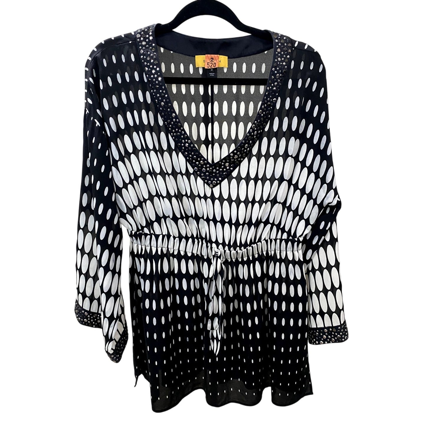 St John Mini Bohemian Chic Black/White Tunic - Size Medium (EUC)