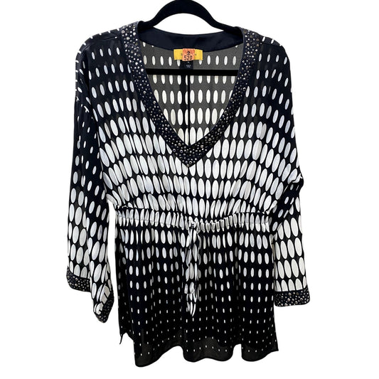 St John Mini Bohemian Chic Black/White Tunic - Size Medium (EUC)