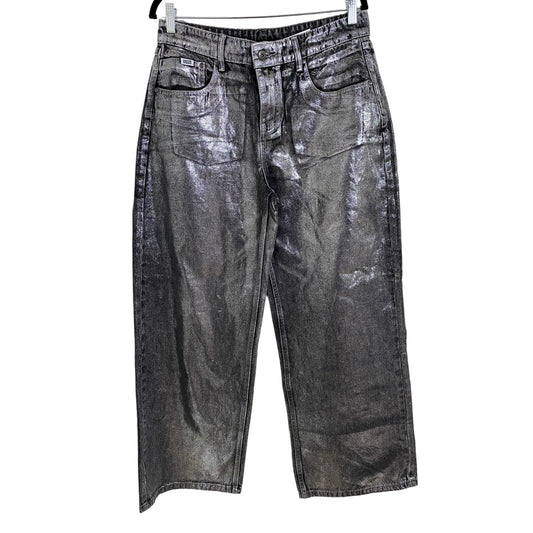Ragged Glimmer Low Rise Gray Metallic Jeans - Size 30 (NWT)