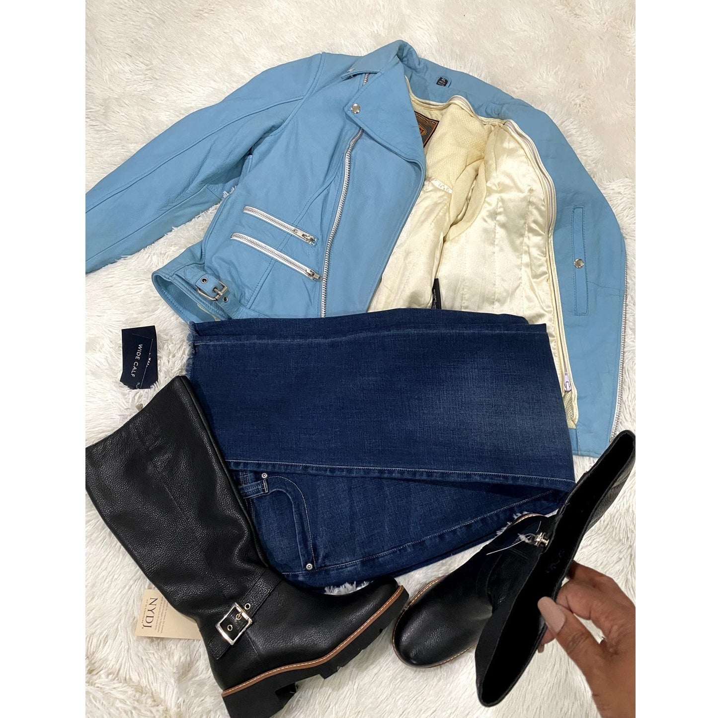 First Classics Blue Leather Jacket -Size XL (NWT)