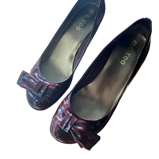 Me Too Burgundy Patent Leather Low Heeled Shoes - Sz. 9M (EUC)