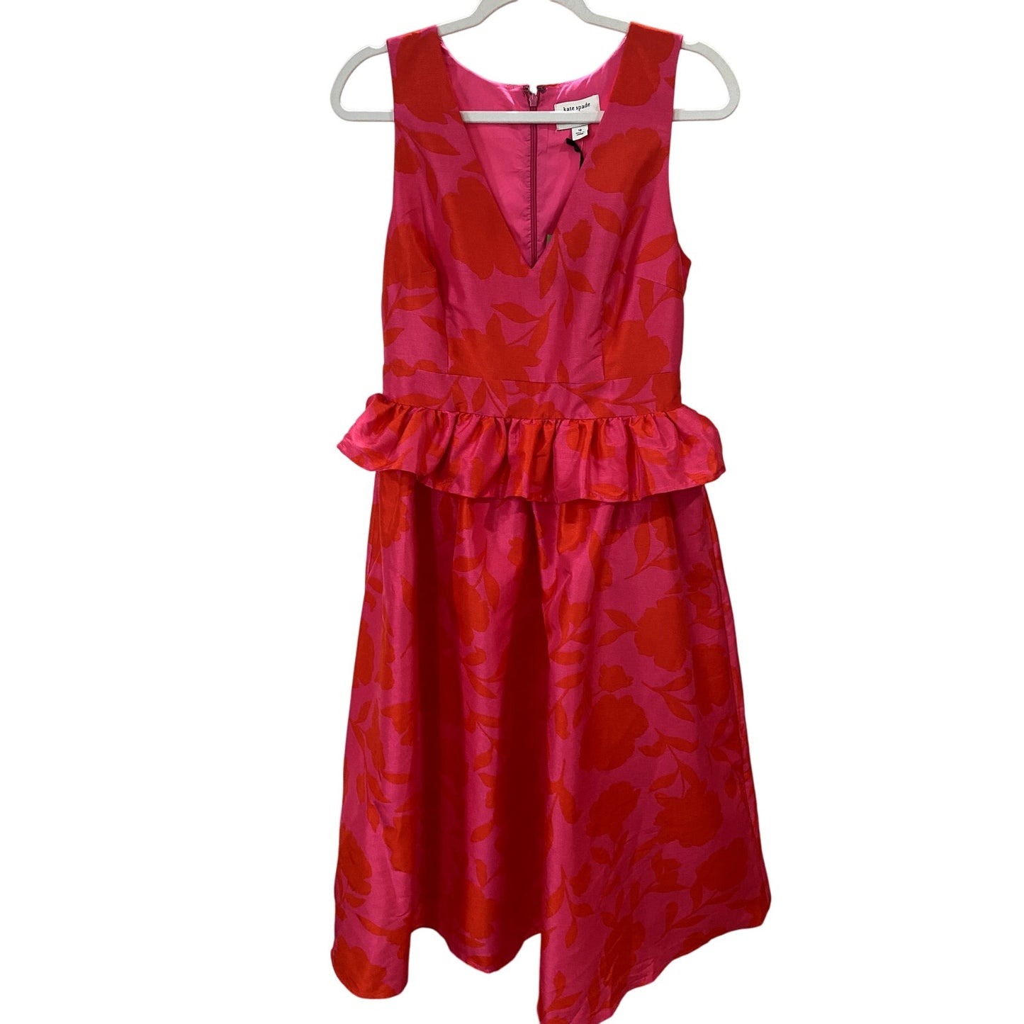 Kate Spade X Target Pink Floral Sleeveless Peplum Midi Dress - Size 10 (NWT)