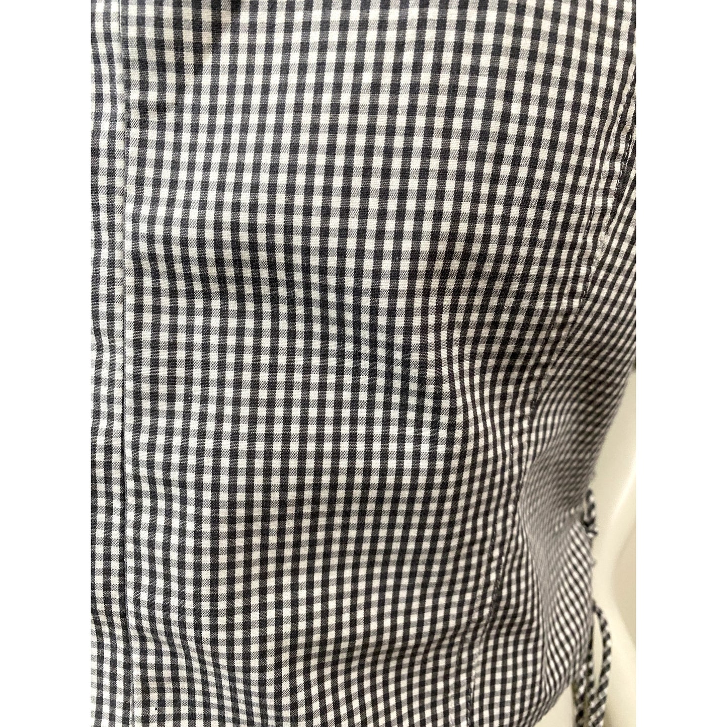 Abercrombie & Fitch Gingham Black/Gray/White Plaid Crop Top - Sz. Large (NWT)