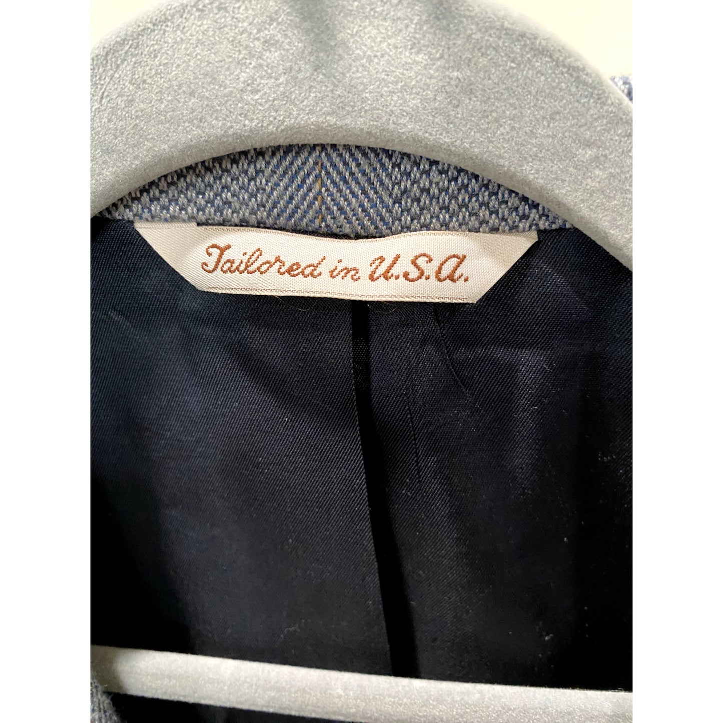 Vintage Stafford Bluish Gray Poly/Wool/Silk Blend Blazer- Size 42L (EUC)