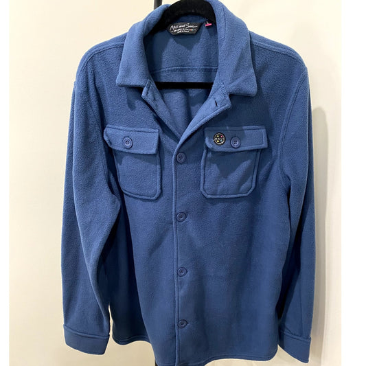 Maui and Sons Indigo Blue Polar Fleece Shirt Jacket - Size Large (NWT)