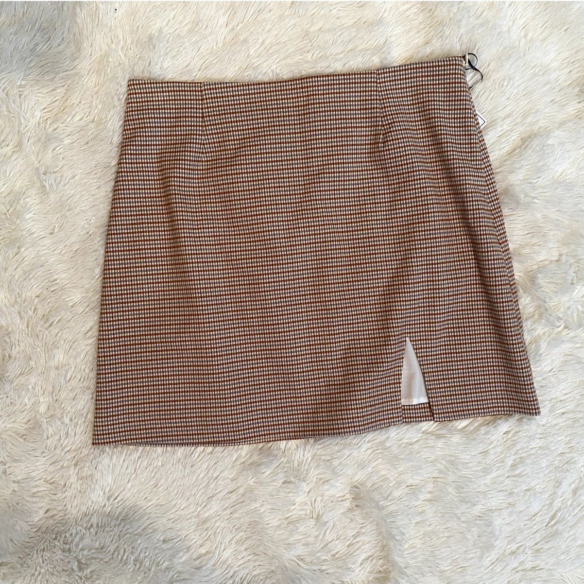 1.STATE  Ginger Plaid Mini Skirt - Sz. 12 (NWT)