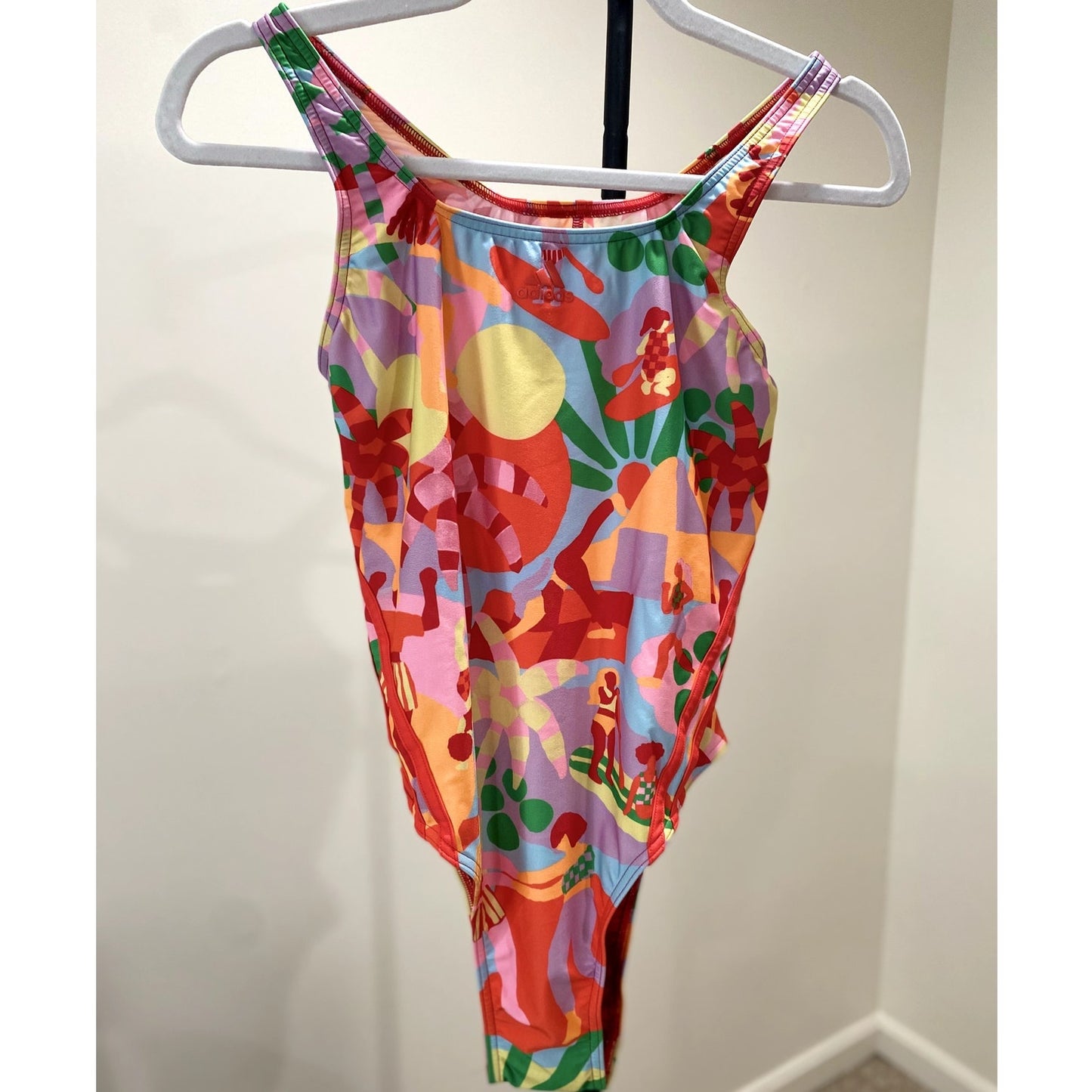 Adidas X Farm Rio Three Stripe Multicolor One Piece Swimsuit - Size 14 (NWT)
