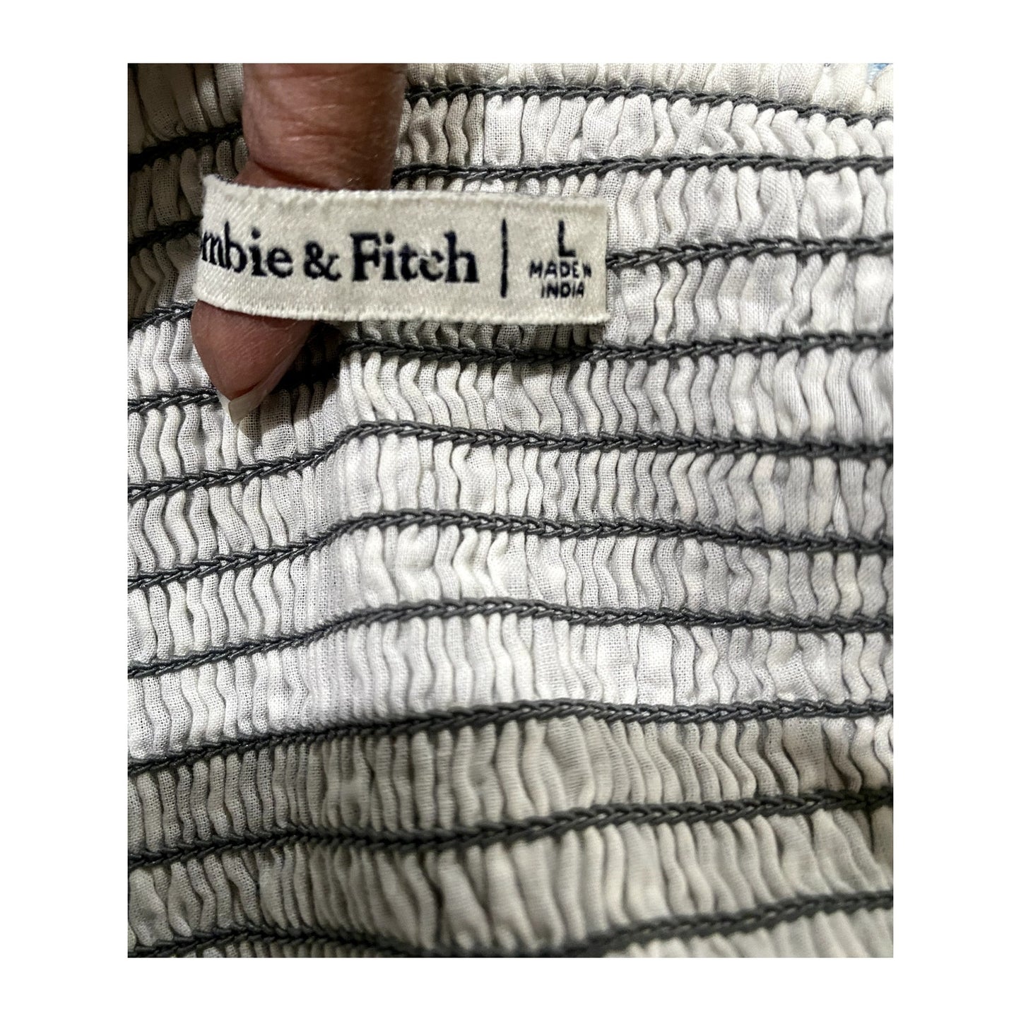 Abercrombie & Fitch Gingham Black/Gray/White Plaid Crop Top - Sz. Large (NWT)