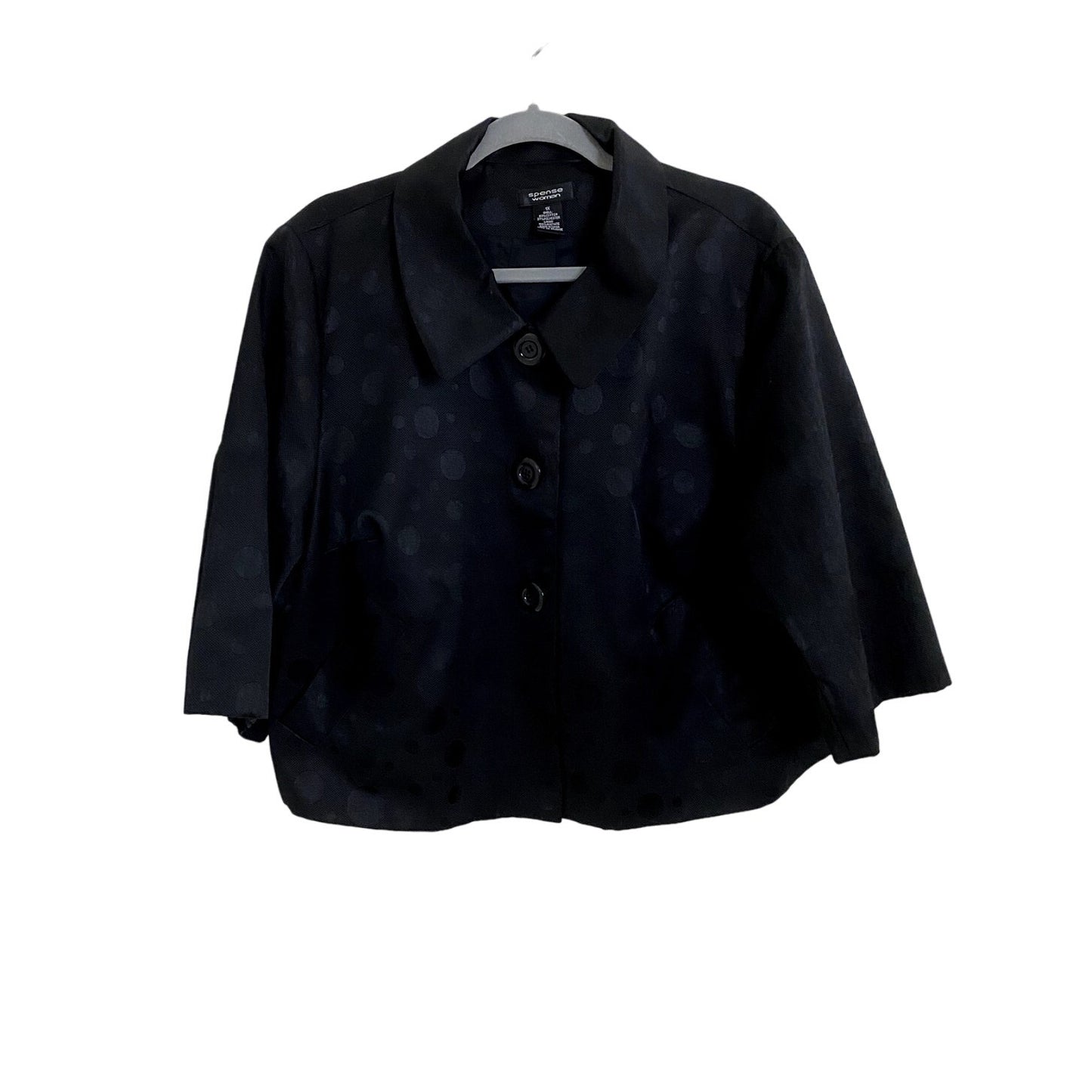 Spenser Woman Black Cropped Polka Dot Blazer _ Size 1X (EUC)