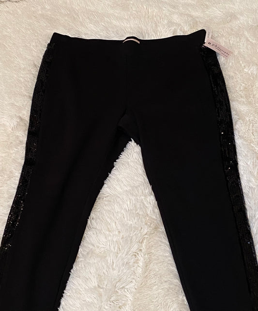 Curvy Plus Black Tuxedo-Like Pants