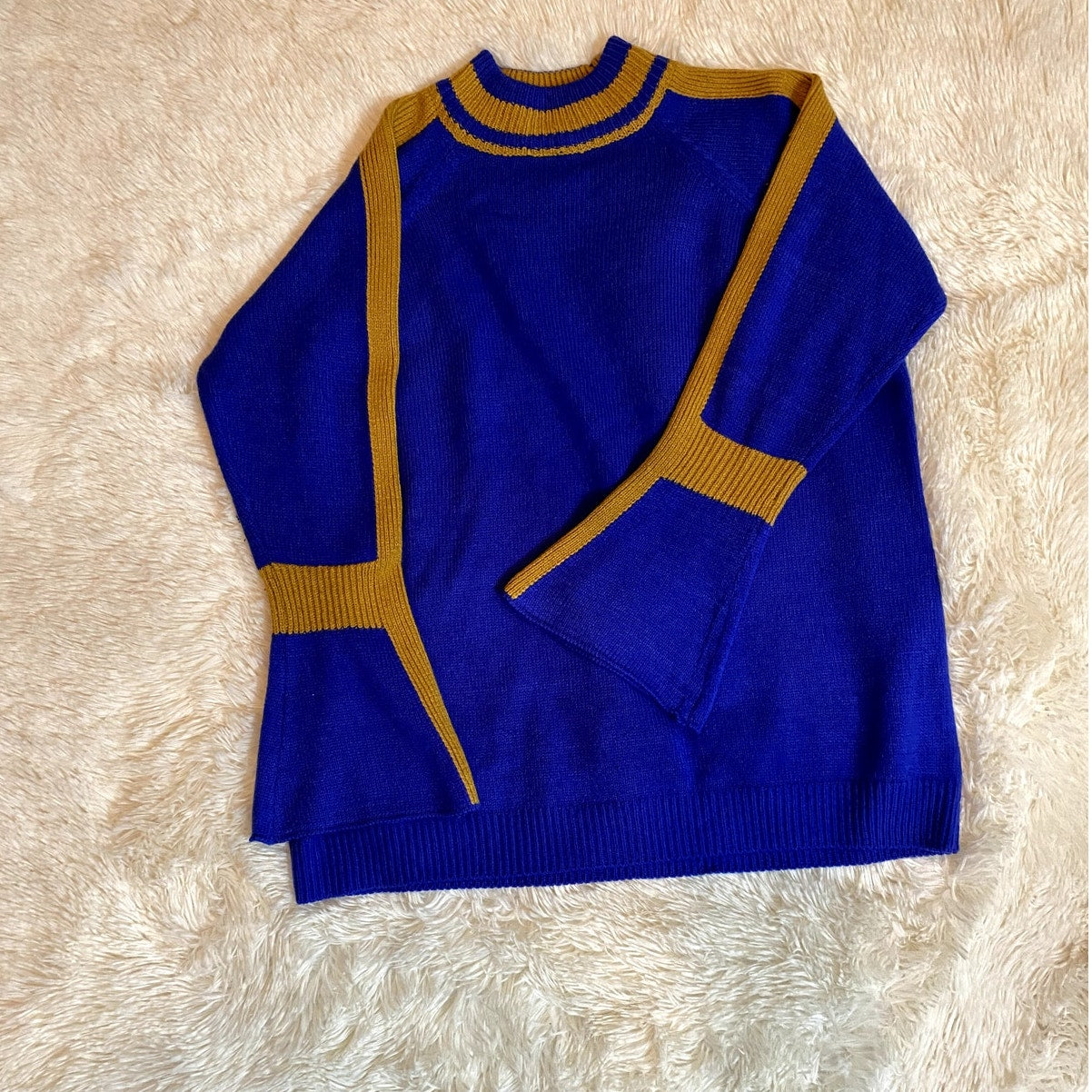Ashley Stewart Blue Sweater with Gold Details  - Size 18/20 (VGUC)