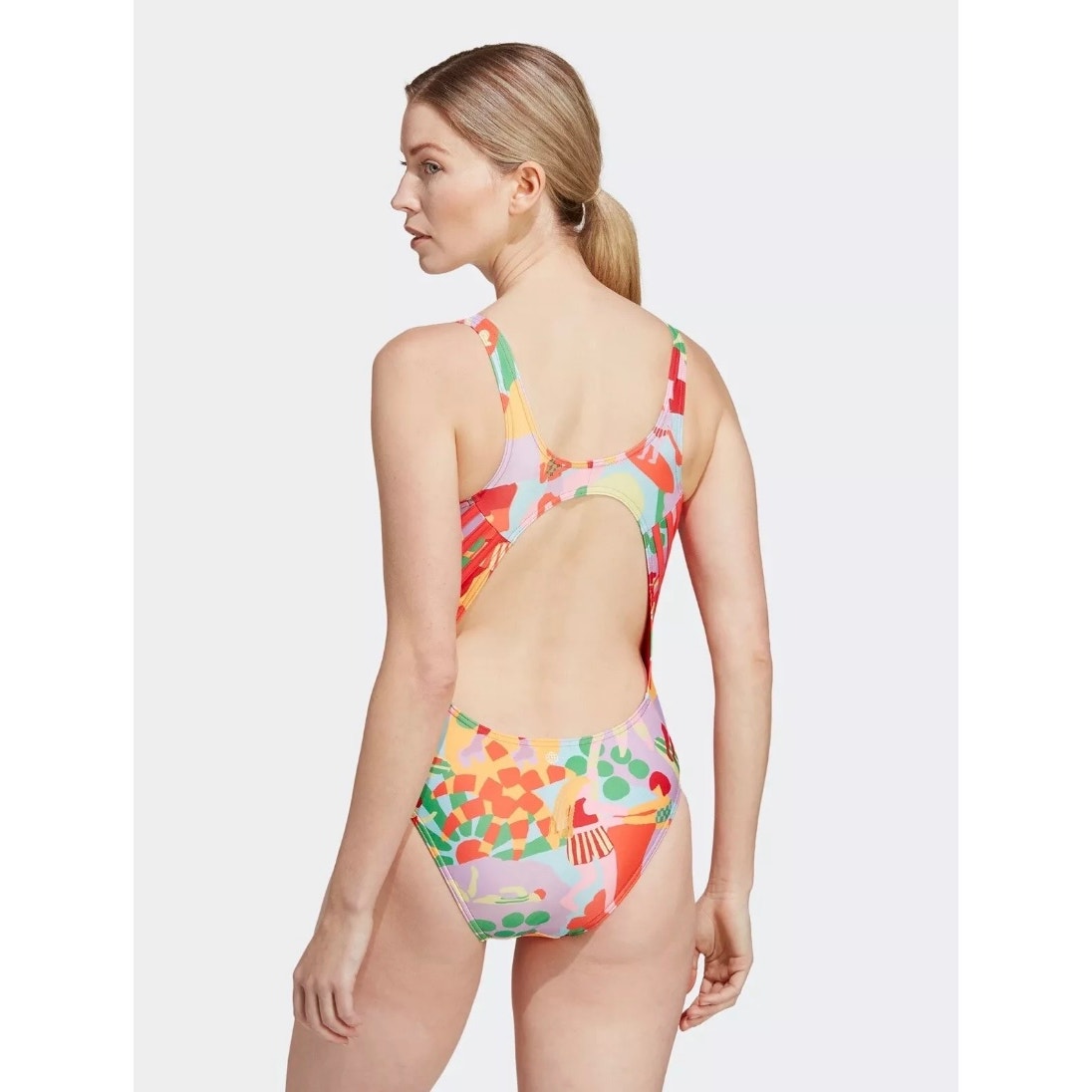 Adidas X Farm Rio Three Stripe Multicolor One Piece Swimsuit - Size 14 (NWT)
