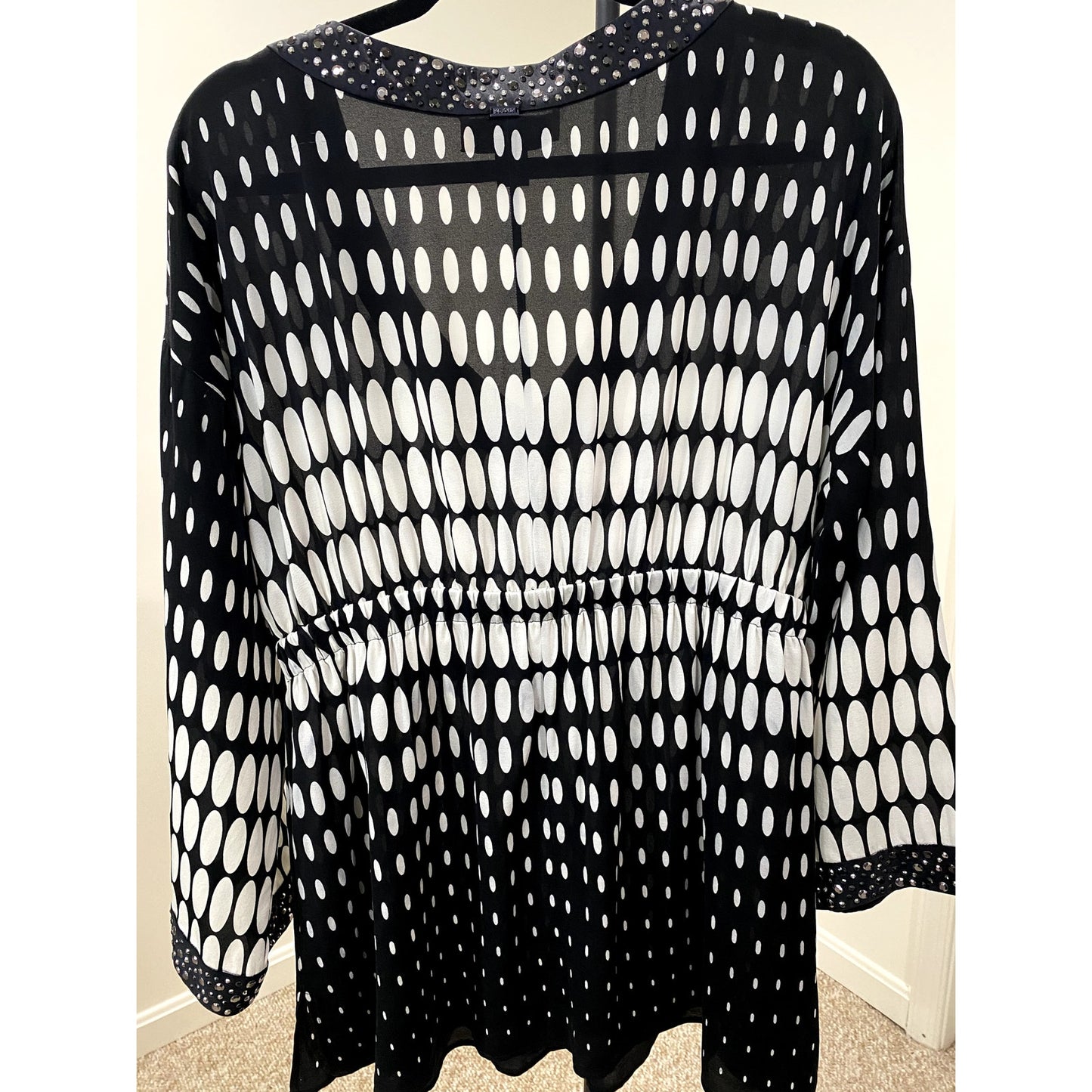 St John Mini Bohemian Chic Black/White Tunic - Size Medium (EUC)