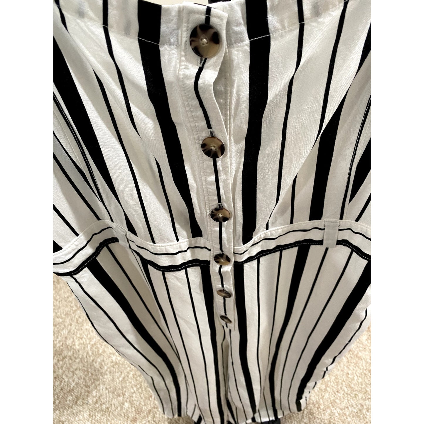 Ann Taylor Loft White & Black Jumpsuit - Size 14 (EUC)