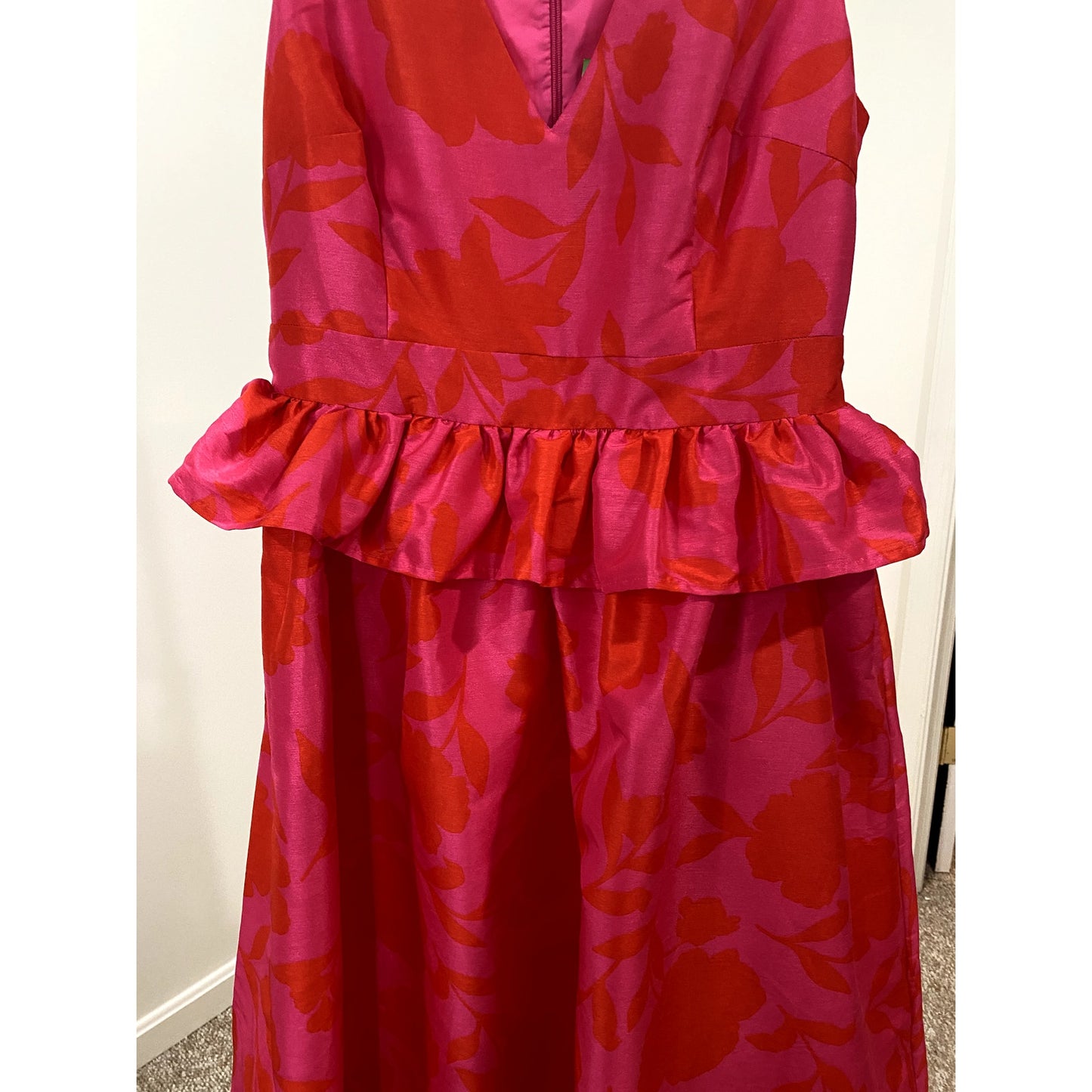 Kate Spade X Target Pink Floral Sleeveless Peplum Midi Dress - Size 10 (NWT)