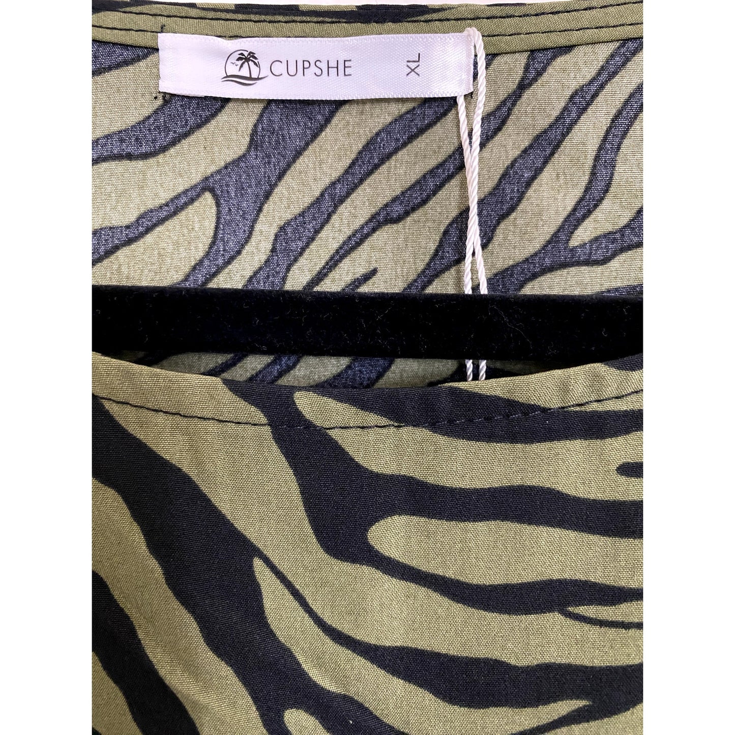 Cupshe Green/Black Zebra Print Dress - Sz. XL (NWT)