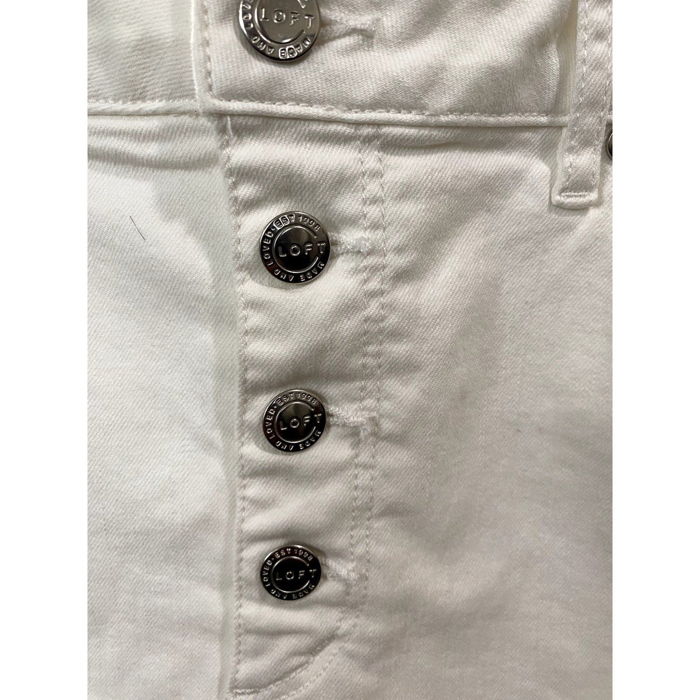Ann Taylor Loft White Denim Mini Skirt - Size 12 (NWT)