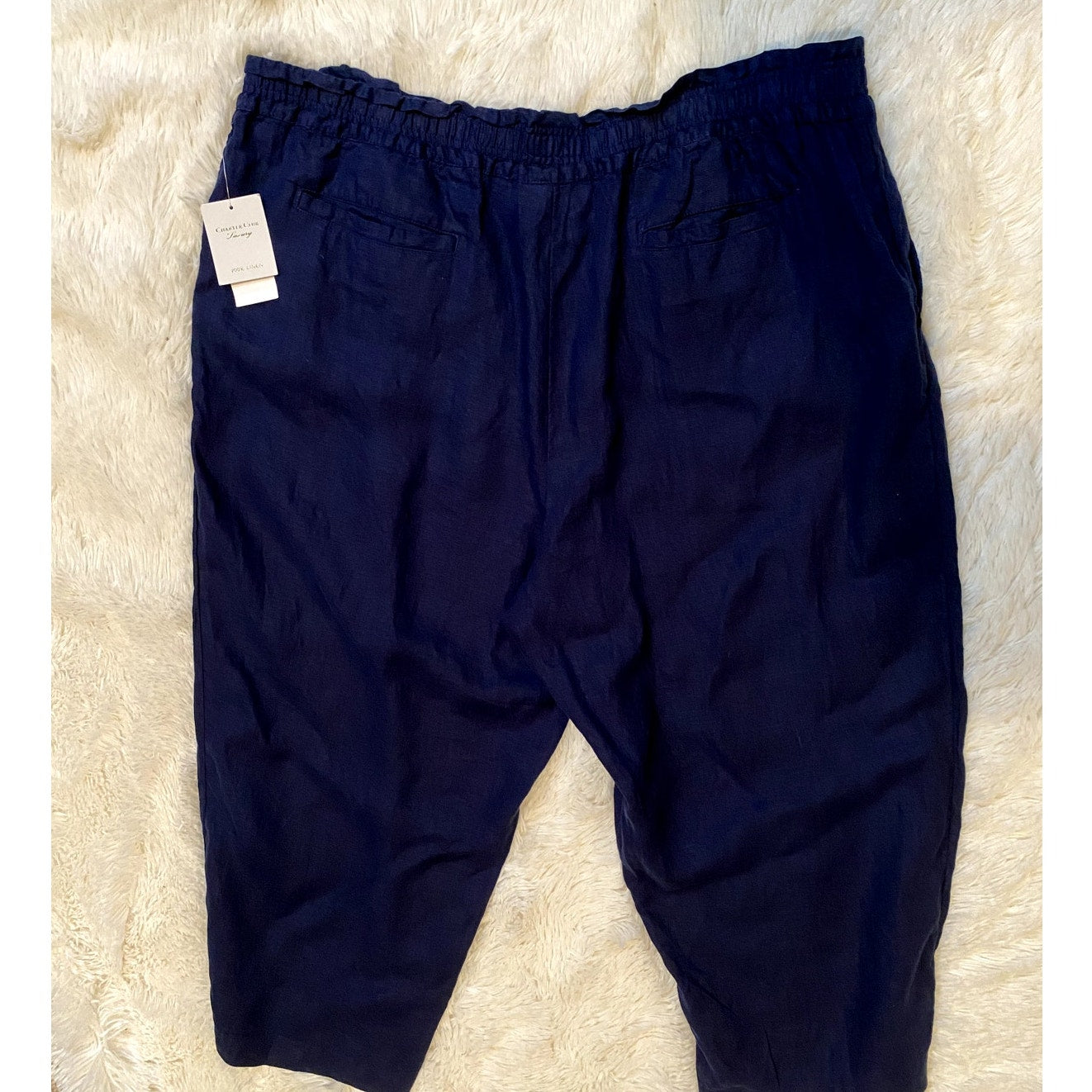 Charter Club Blue 100% Linen Pants - Size XXL (NWT)