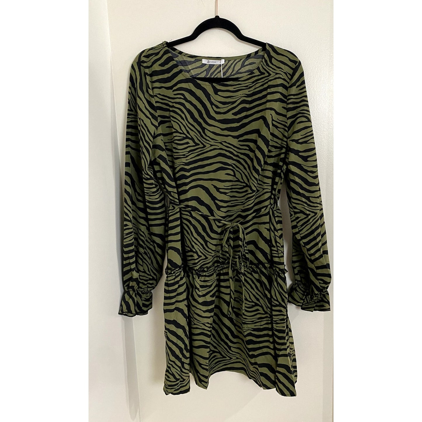 Cupshe Green/Black Zebra Print Dress - Sz. XL (NWT)