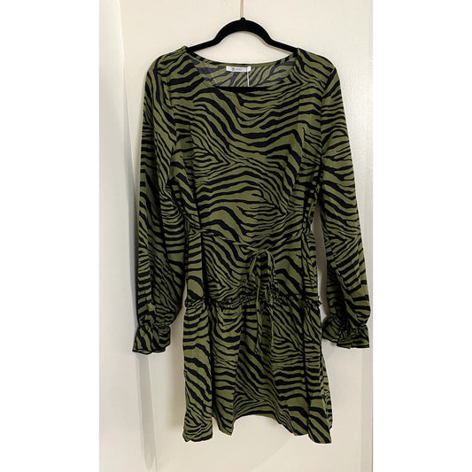Cupshe Green/Black Zebra Print Dress - Sz. XL (NWT)