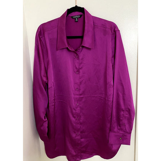 LAUREN Ralph Lauren Black Label Pink Blouse - Sz. 3X (EUC)