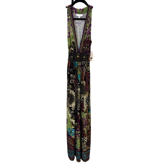 ROZ & ALI Multi Print Boho Paisley Dress - Size 8 (NWT)