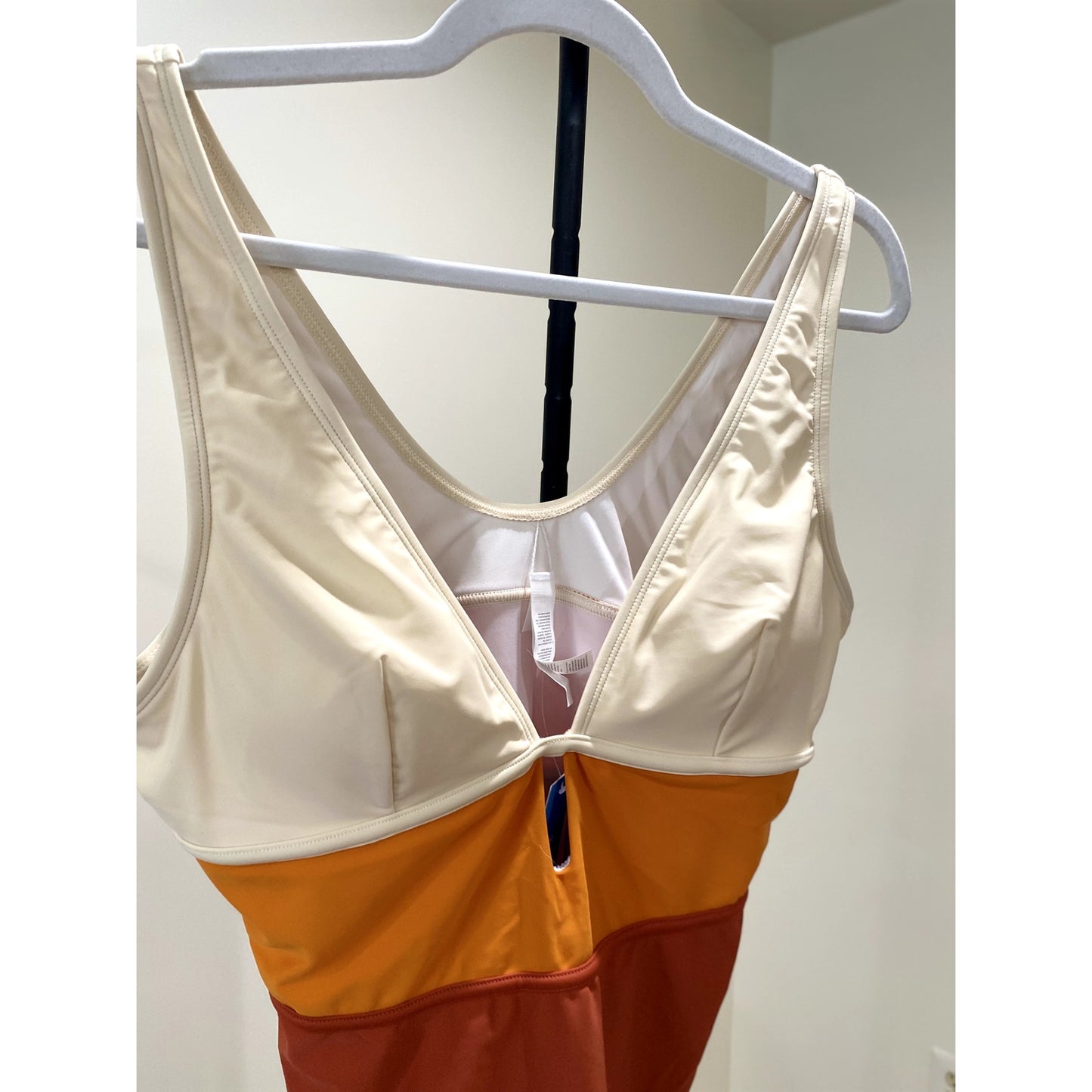 Cupshe Rose Colorblock Keyhole Cutout Swimsuit - Size XL
