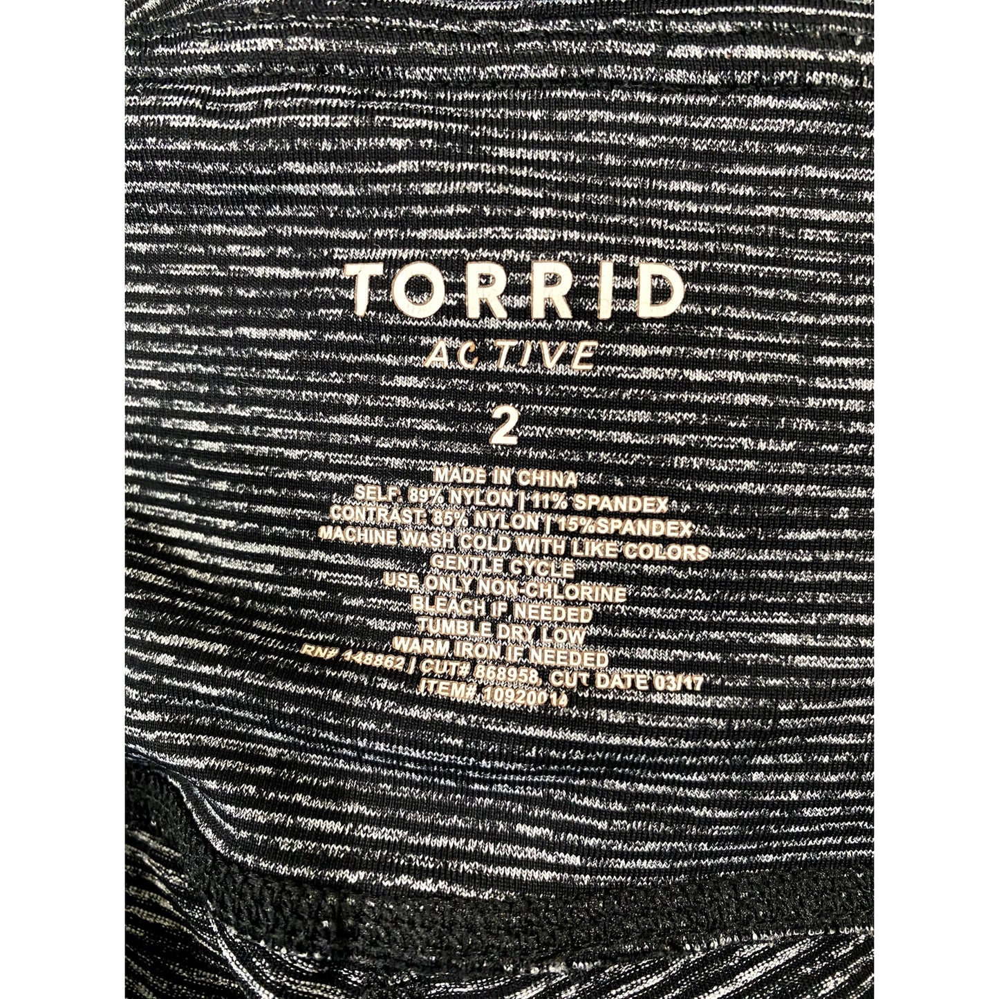 Torrid Active Black/Gray Leggings - Size 2(X) (EUC)