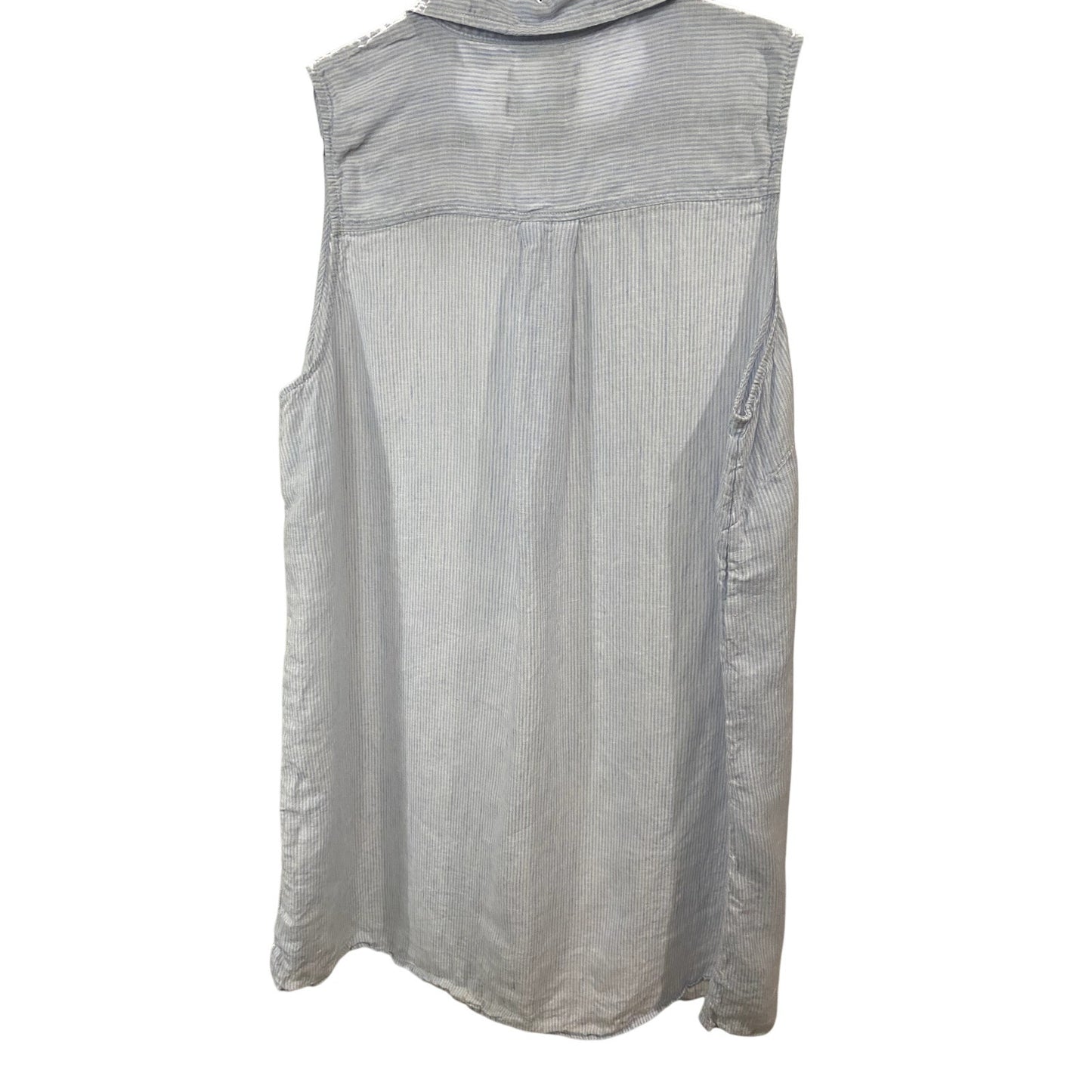Tahari Blue/White Pinstriped Linen Sleeveless Dress - Size 2X (EUC)