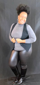 Curvy Plus Faux Leather Leggings