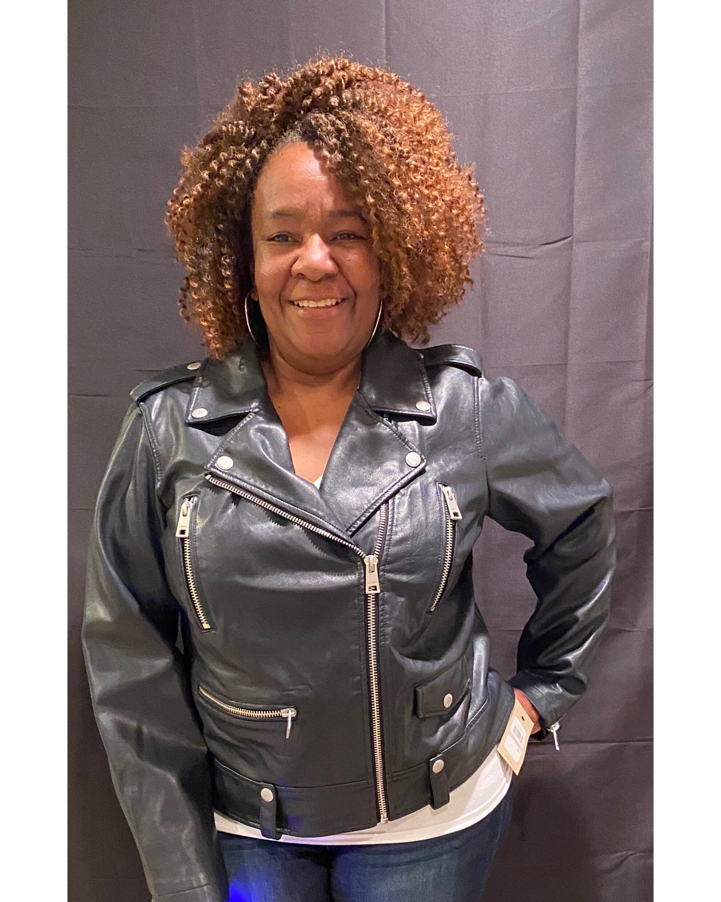 Curvy Plus Faux Leather Jacket 2