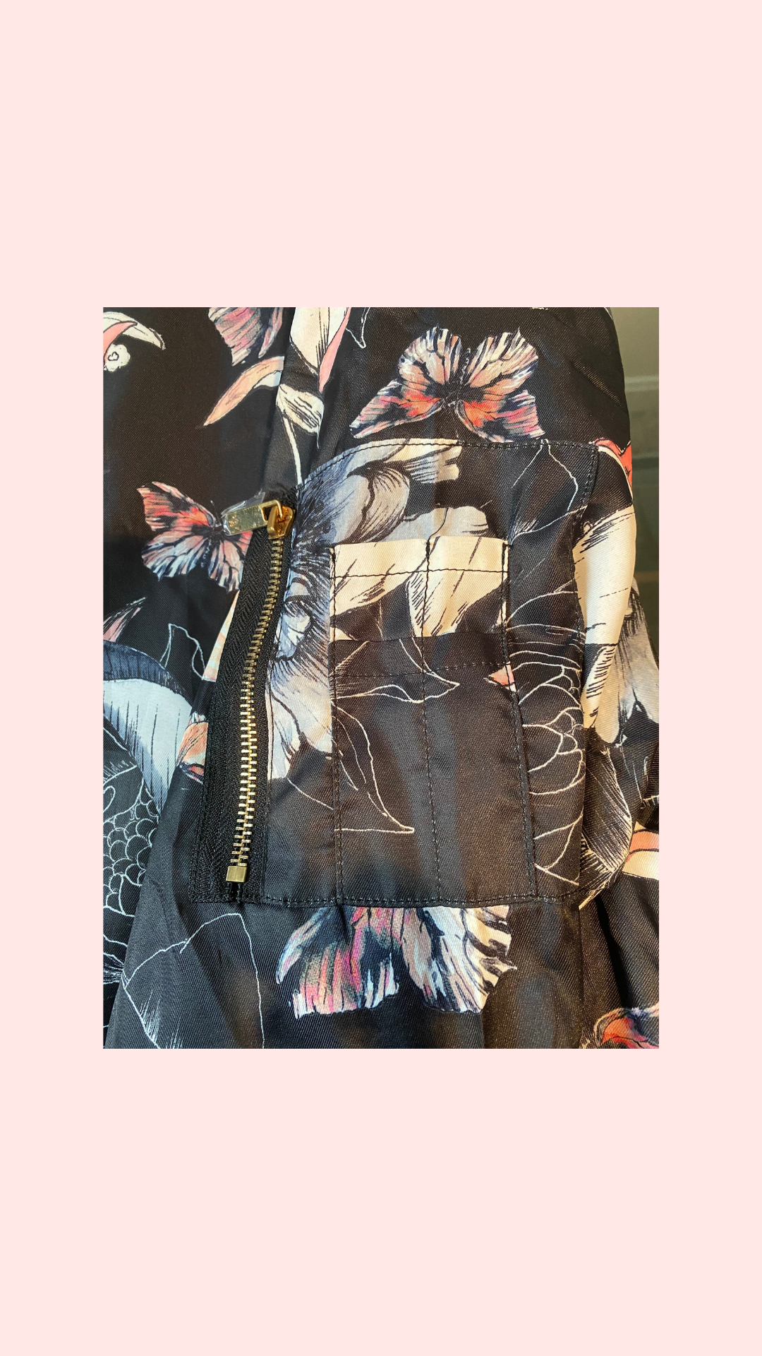 Midsize  and Curvy size Floral Bomber Jacket