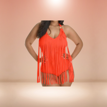 Load image into Gallery viewer, Curvy Plus One-Piece Fringe Delight Swimsuit
