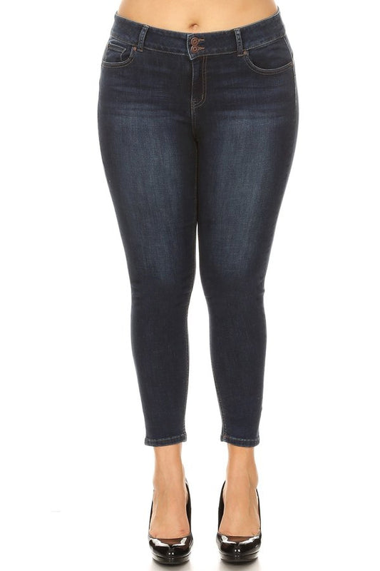 Curvy Plus Mid-rise Skinny Jeans