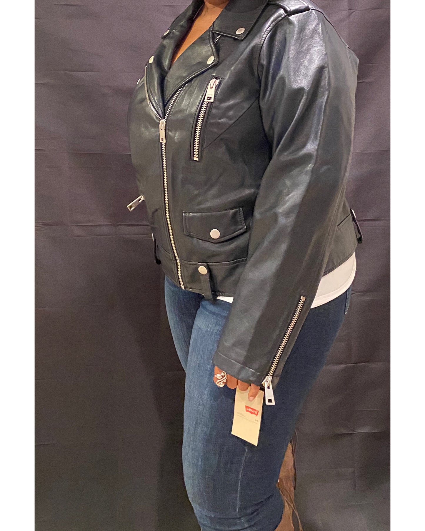 Curvy Plus Faux Leather Jacket 2