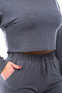 Curvy Plus Two Piece Crop Lounge Set