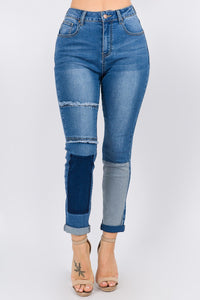Curvy Plus Patchwork Jeans