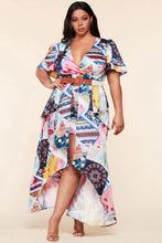 Load image into Gallery viewer, Curvy Plus Patchwork High-Low Dress
