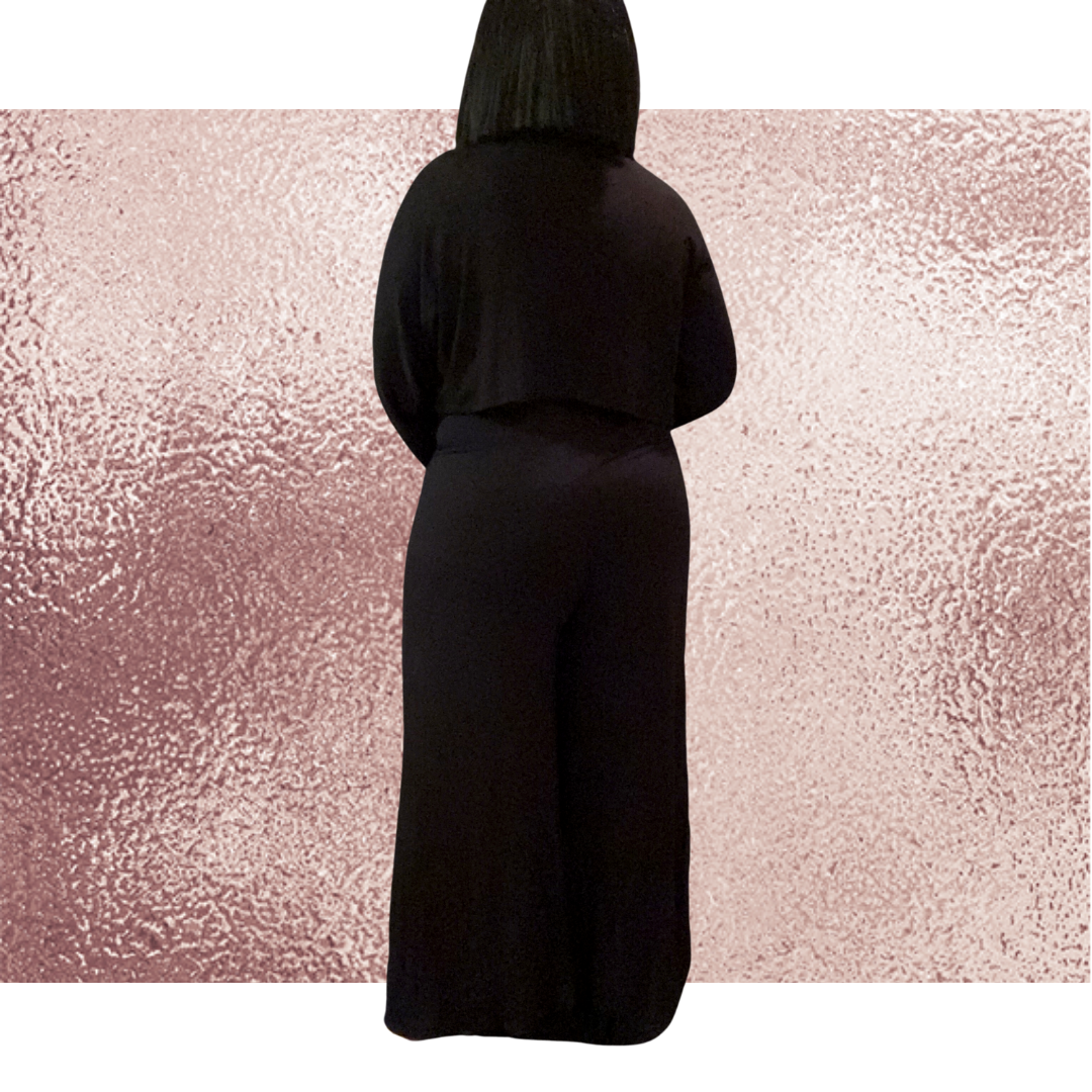 Curvy Straight Two Piece Crop Pant Set