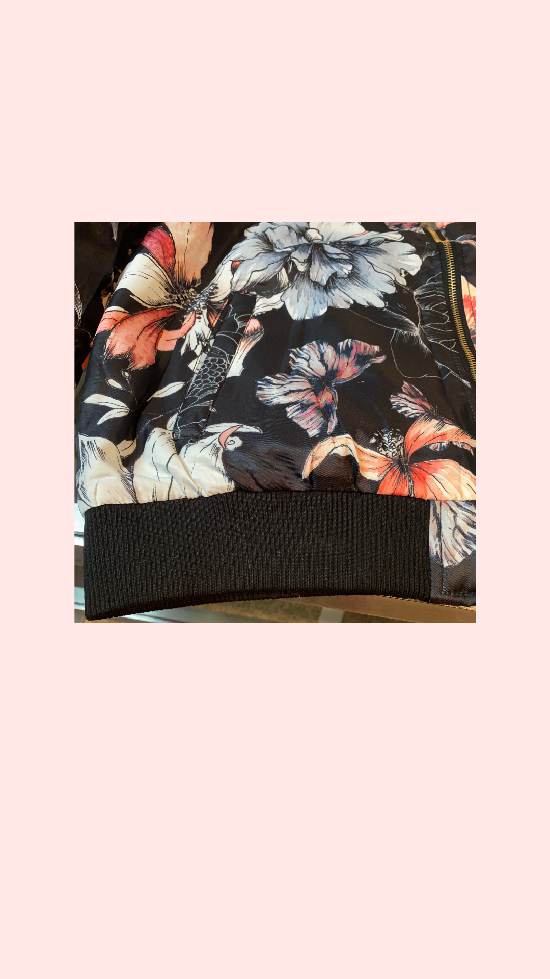 Midsize  and Curvy size Floral Bomber Jacket