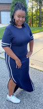 Load image into Gallery viewer, Curvy Plus Striped Jersey Maxi Dress

