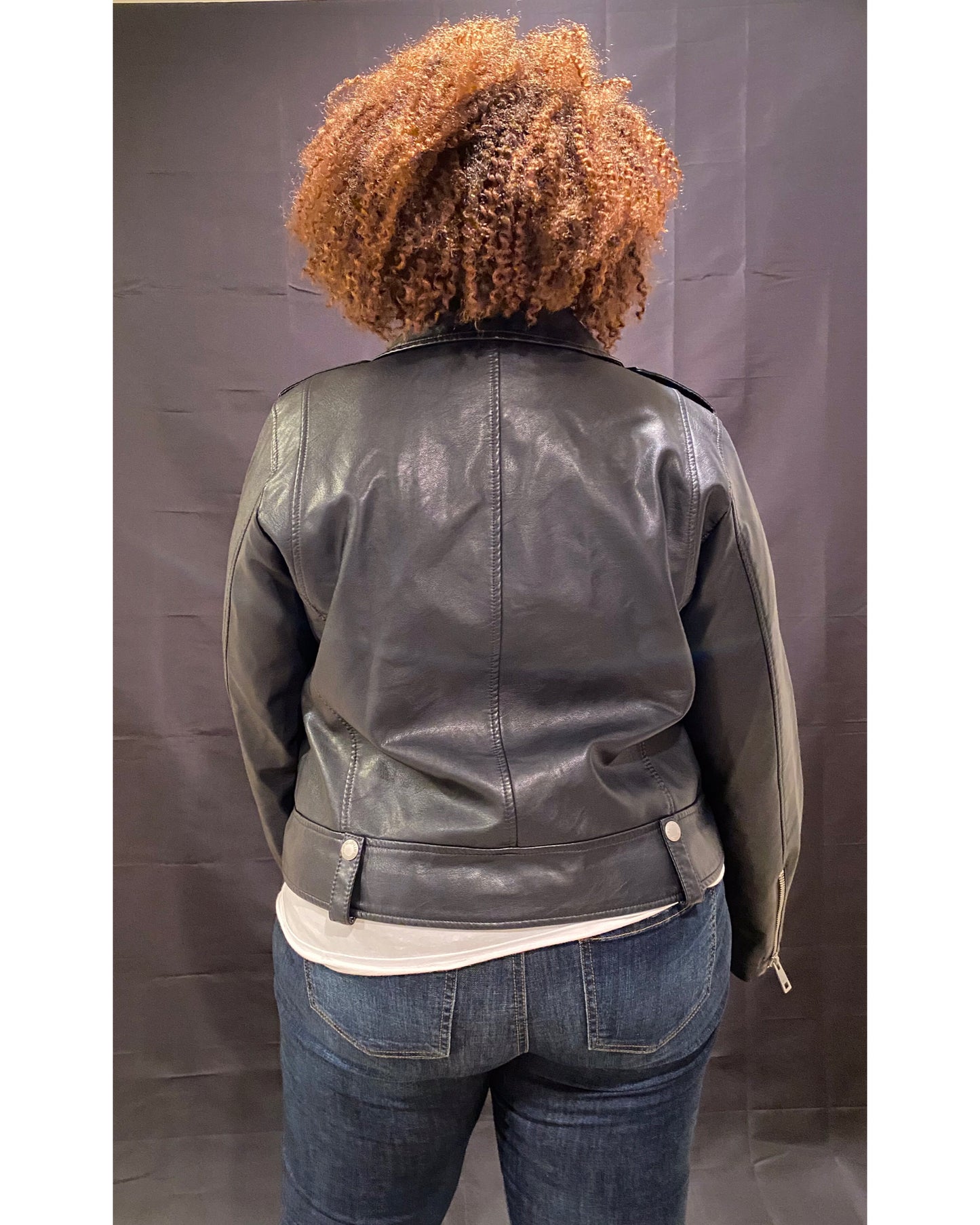 Curvy Plus Faux Leather Jacket 2