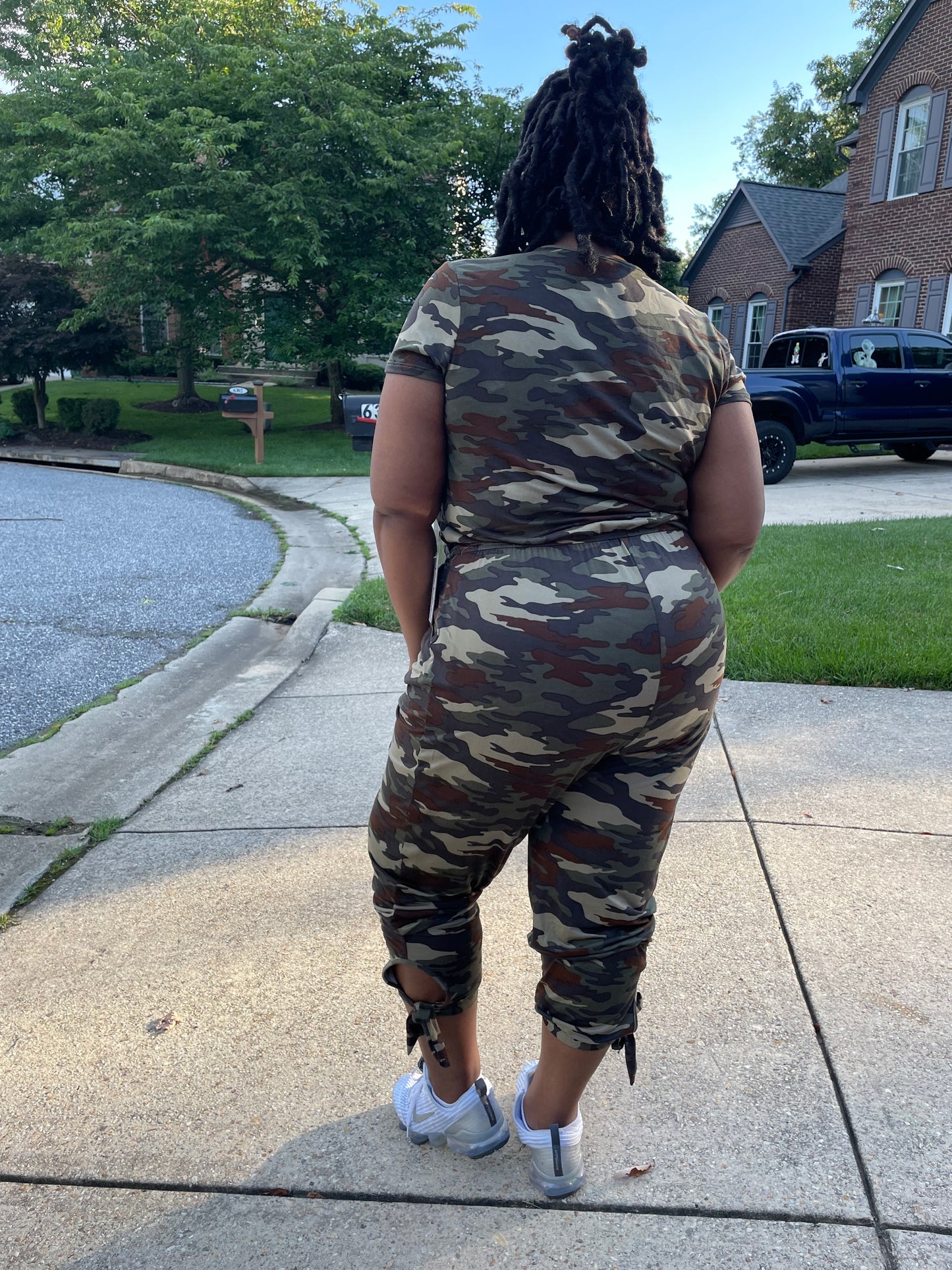 Curvy Plus One Piece Camo Jumpsuit