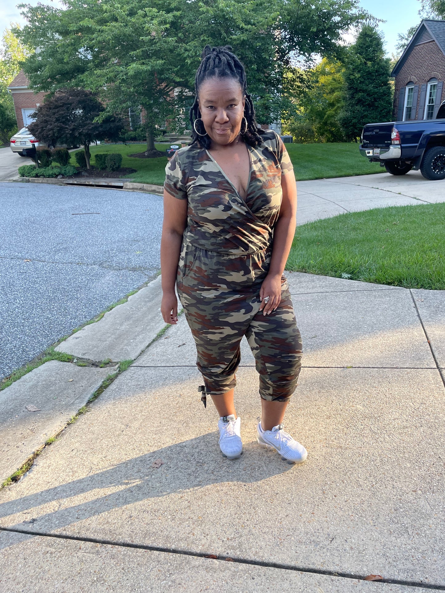 Curvy Plus One Piece Camo Jumpsuit