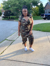 Load image into Gallery viewer, Curvy Plus One Piece Camo Jumpsuit
