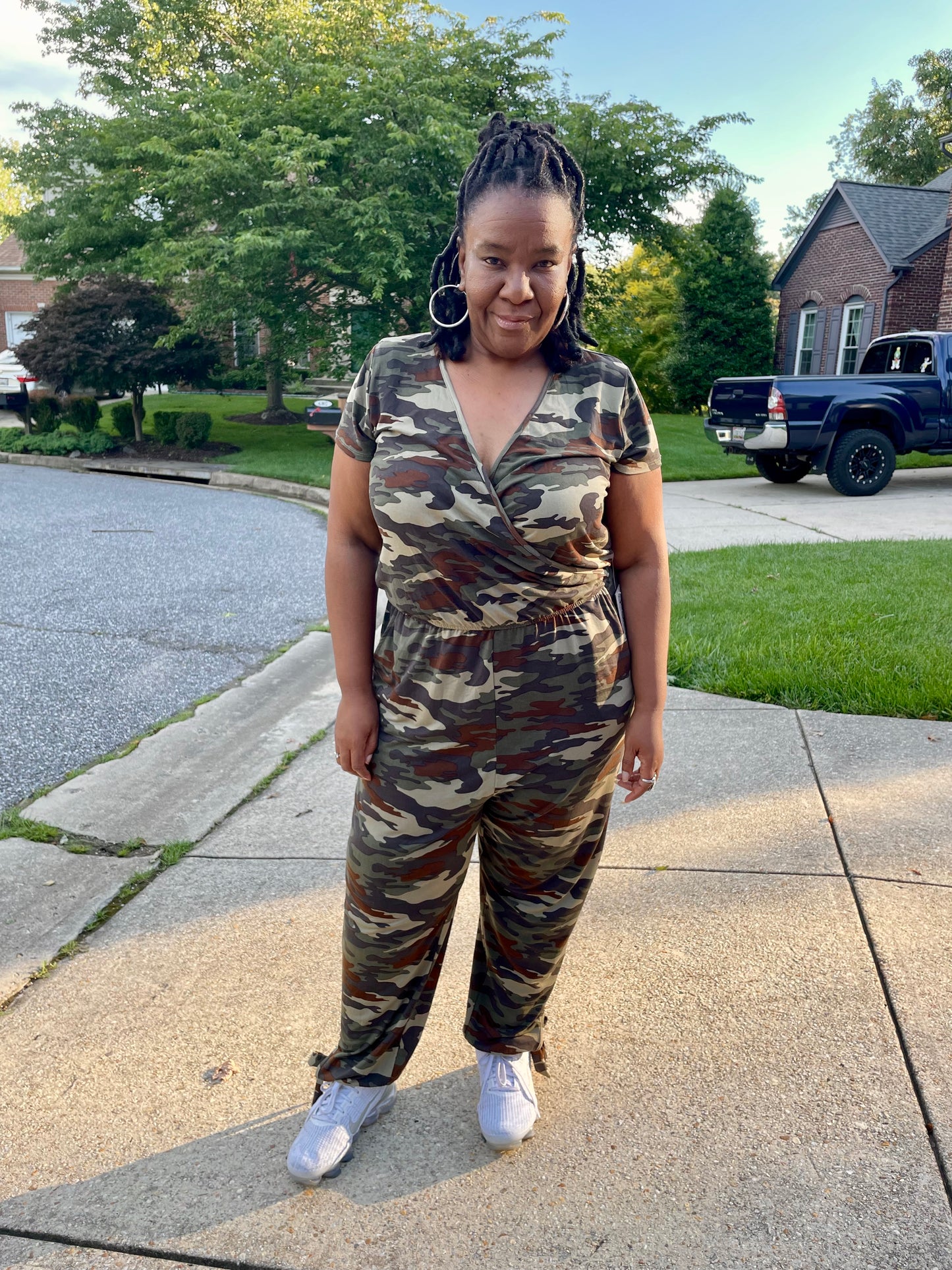 Curvy Plus One Piece Camo Jumpsuit
