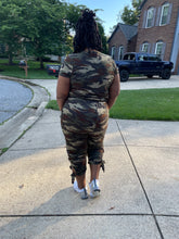 Load image into Gallery viewer, Curvy Plus One Piece Camo Jumpsuit
