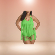 Load image into Gallery viewer, Curvy Plus One-Piece Fringe Delight Swimsuit

