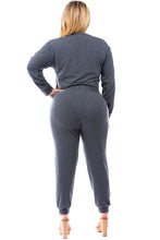 Load image into Gallery viewer, Curvy Plus Two Piece Crop Lounge Set
